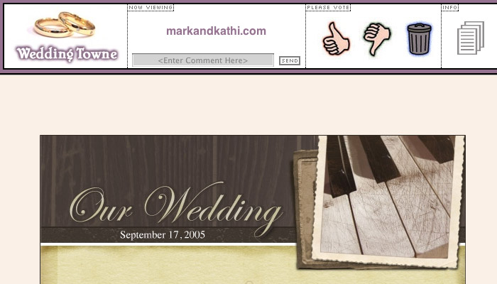 a wedding website with a voting interface