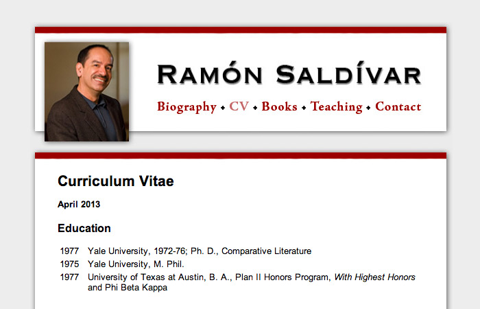 a professor's homepage